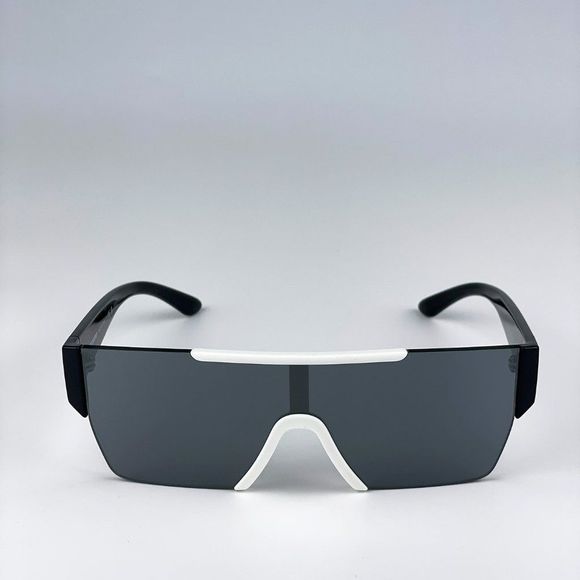 Burberry BE4291 40496G Sunglasses White Grey Mirror Black Shield Unisex - Picture 6 of 12